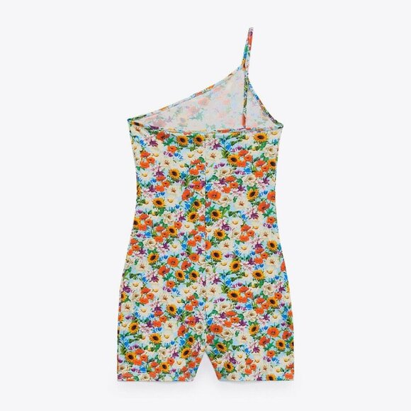 Women/Teen Zara Printed Stretchy Jumpsuit- ( Size Small Fits Like X-Small ) New! - Picture 4 of 4